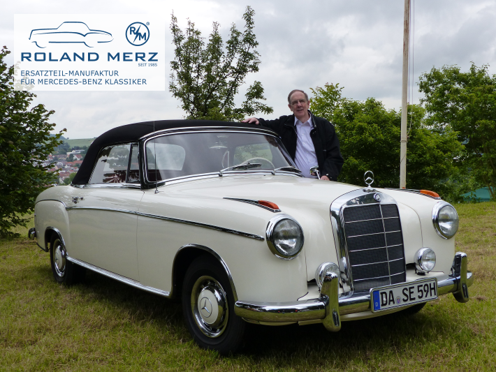 Roland Merz mit Mercedes Ponton 220 SE Cabrio